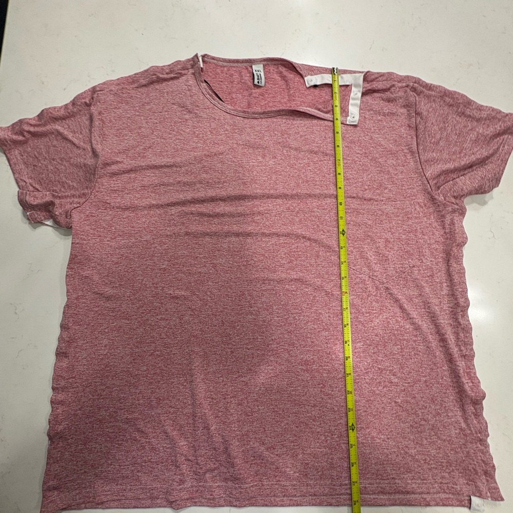 Post Surgery Pink Short Sleeve Top EUC  Unisex Easier Port access & Dress NWOT
